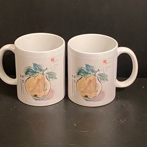 2 Mugs by Zazzle Oriental Red Seal Asian Pear